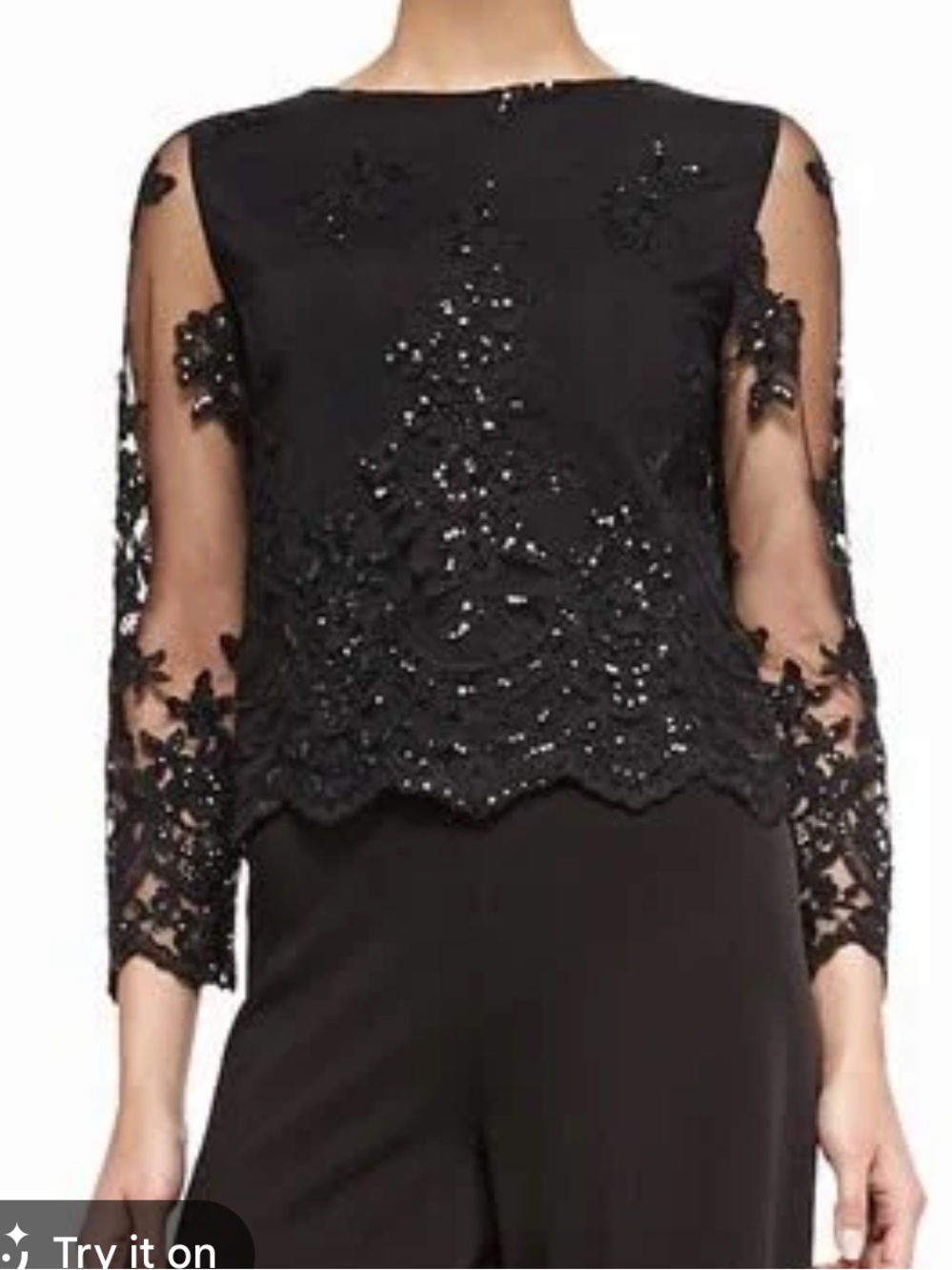 ALICE + Olivia NWT Charcoal Lace Blouse Size 0
